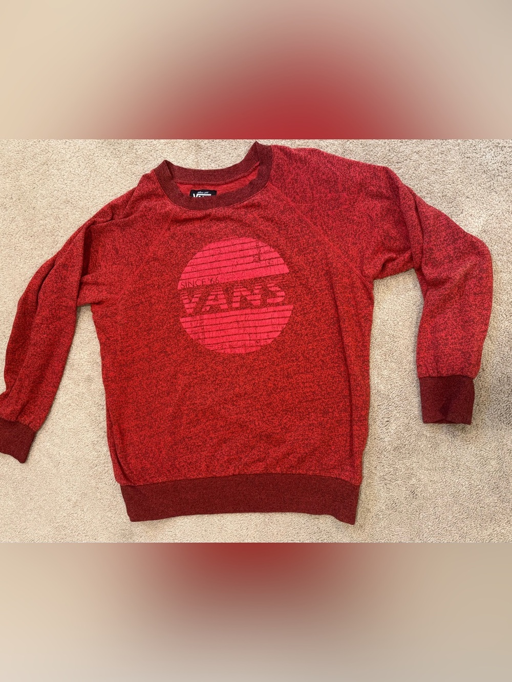 Vans Red Crewneck Logo Sweater